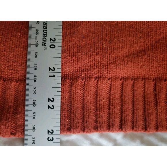 EDDIE BAUER‎ Womens Angora Blend Sweatshirt Vest Sz Large Rust Wooden Buttons - Picture 8 of 9